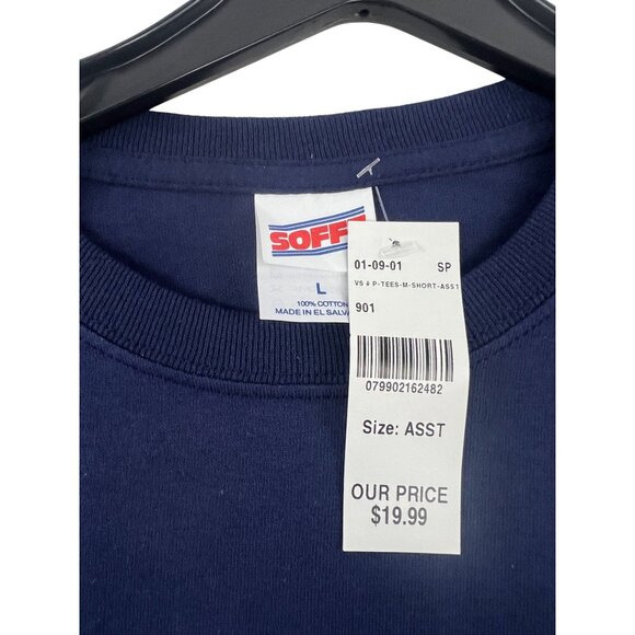 Soffe NWT Men's Cotton Short Sleeves T-Shirt Navy Blue Size L Crew Neck Basic - Picture 3 of 5